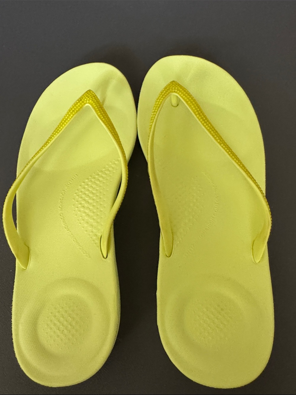 Fitflop Women's Yellow Comfort Flip Flops with Yellow Embellished Straps